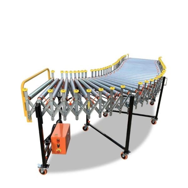 Retractable Powered Roller Conveyor with Side Guide